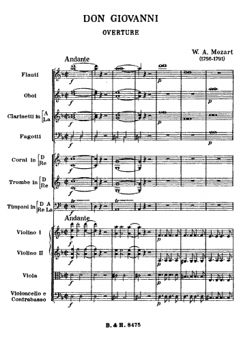 Mozart - Don Giovanni - Overture - Orchestral Score