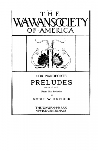 Kreider - Six Preludes - Nos. 2, 3 and 5