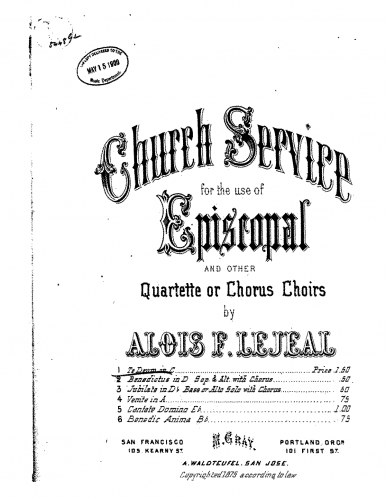 Lejeal - Service No. 2 - Vocal Score - 1. Te Deum in C major