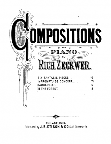 Zeckwer - Barcarolle - Piano Score - Score