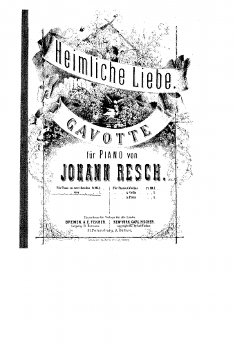 Resch - Heimliche Liebe - For Piano 4 hands (Composer) - Score