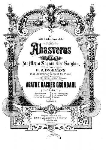 Backer-Grøndahl - Ahasverus, Op. 56 - Score