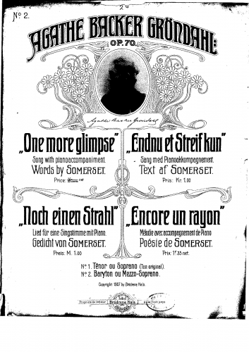 Backer-Grøndahl - One More Glimpse - Score