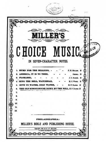 Danks - The Old School-House Down by the Mill - Score