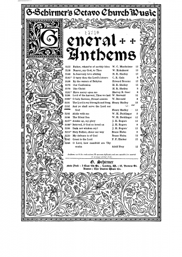 Hadley - And ye shall serve the Lord your God - Score