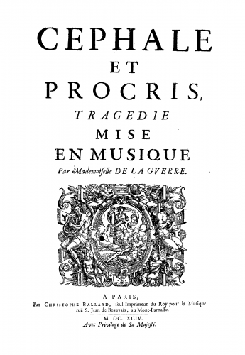 Jacquet de La Guerre - Céphale et Procris - Score