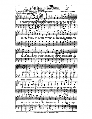 Danks - O Beauteous Star - Choral Scores - Score