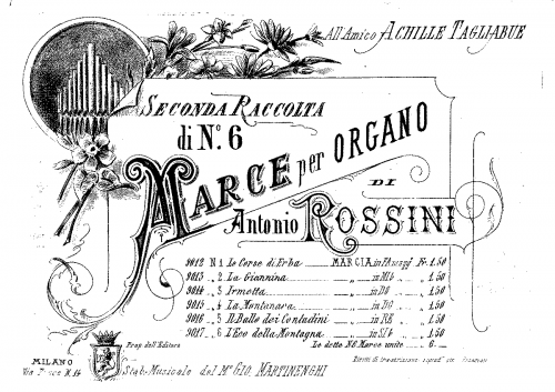 Rossini - 6 Marcie per organo,  book No. 2 - Score