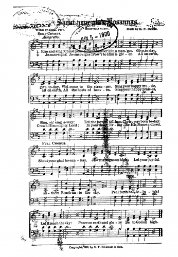 Danks - Shout Your Glad Hosannas - Choral Scores - Score