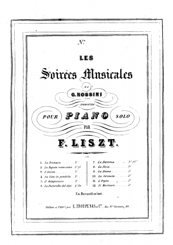Rossini - Les soirées musicales - La Danza (No. 8) For Piano (Liszt) - Score