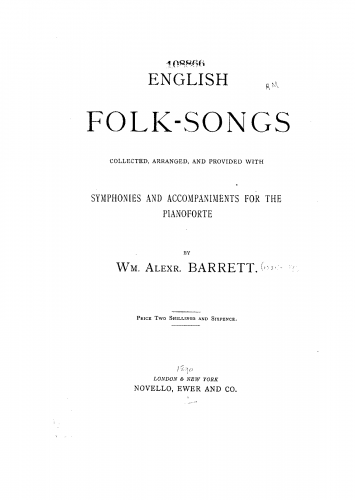 Folk Songs - English Folk-Songs - Score