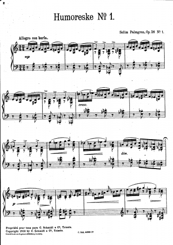 Palmgren - 3 Humoresques, Op. 26 - Nos.1 and 2
