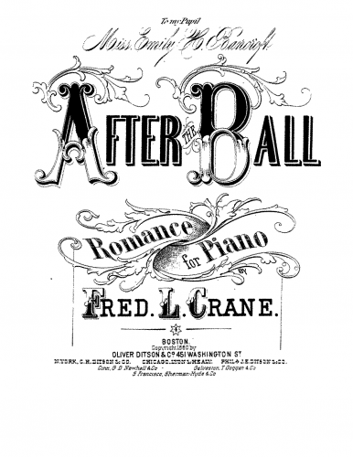 Crane - After the Ball - Piano Score - Score