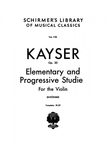 Kayser - 36 Violin Studies, Op. 20 - Score