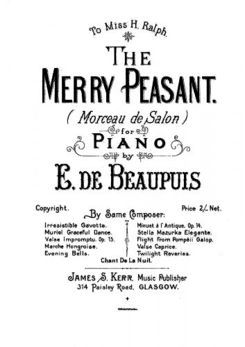 Beaupuis - The Merry Peasant - Score