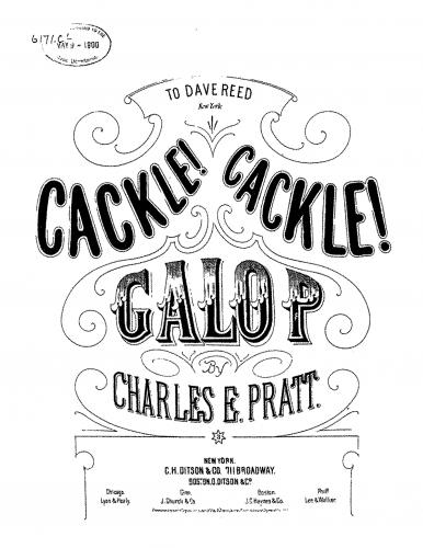 Pratt - Cackle, Cackle - Piano Score - Score