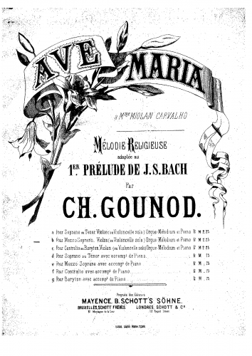 Gounod - Ave Maria - Scores and Parts