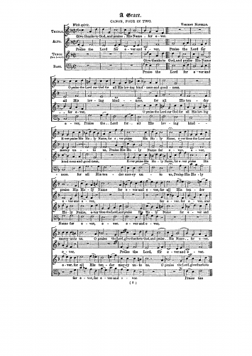 Novello - Give thanks to God. A Grace in Canon - Score