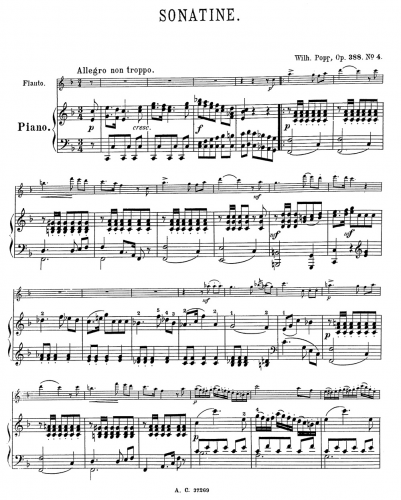 Popp - 6 Sonatinen - Scores and Parts Sonatina No. 4 in F major - Score