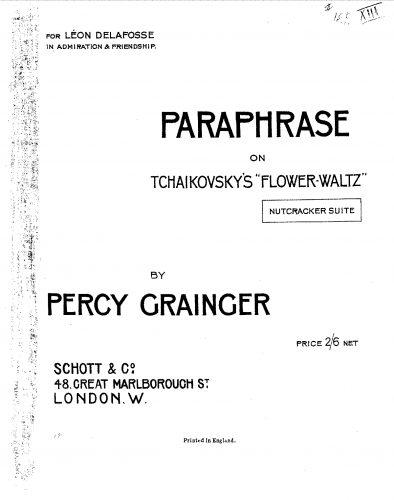 Grainger - Paraphrase on Tchaikovsky's Flower Waltz (Nutcracker Suite) - Score