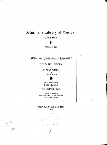Bennett - 3 Romances, Op. 14 - Score