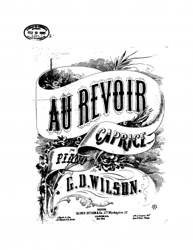 Wilson - Au revoir - Piano Score - Score