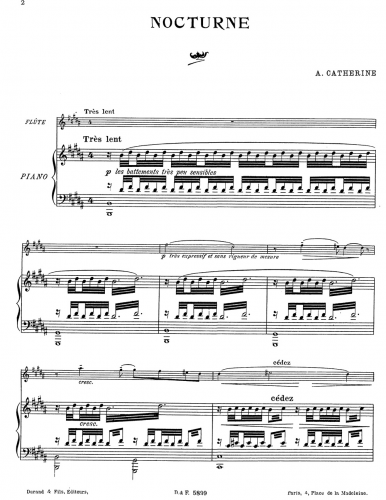 Catherine - Nocturne - Piano score and flute part