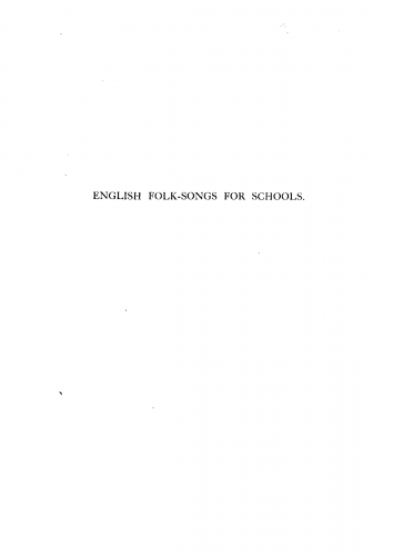 Folk Songs - English Folk-Songs for Schools - Score