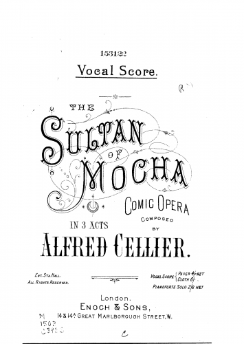 Cellier - The Sultan of Mocha - Vocal Score - Score