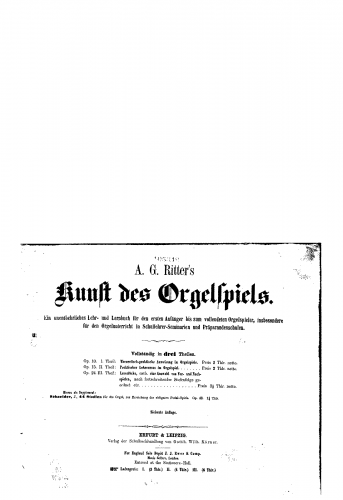 Ritter - Kunst des Orgelspiels - Complete Book