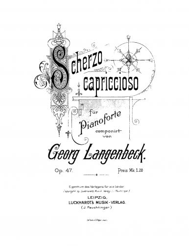 Langenbeck - Scherzo capriccioso - Score
