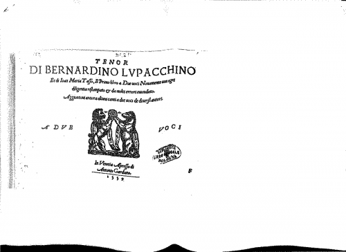 Lupacchino - Il primo libro a due voci - Tenor