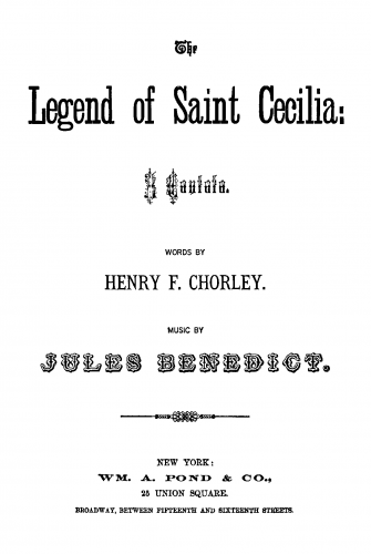 Benedict - The Legend of Saint Cecilia - Vocal Score - Score