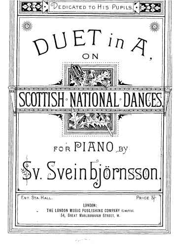 Sveinbjörnsson - Duett in A on Scottish National Dances for Piano - Score