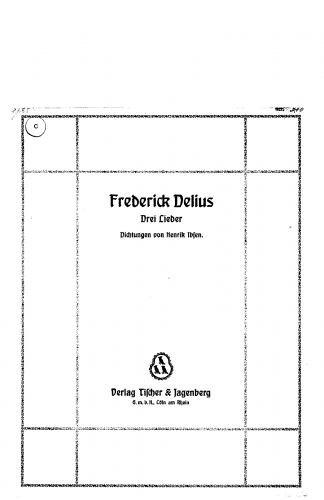 Delius - Sieben Lieder - Nos.4-6