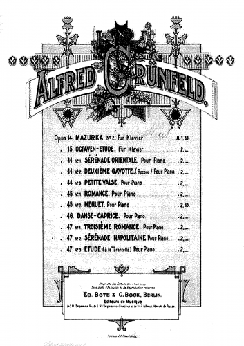 Grünfeld - Octaven-Etude - Score