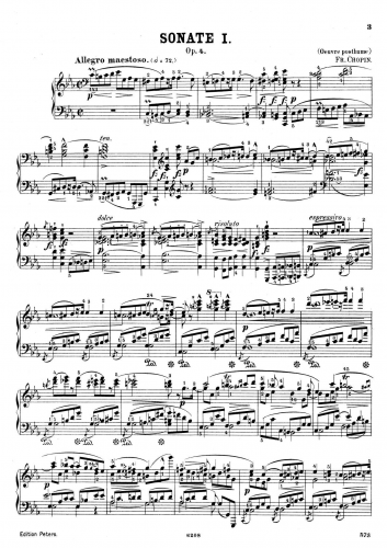 Chopin - Sonata No. 1 - Piano Score - Score