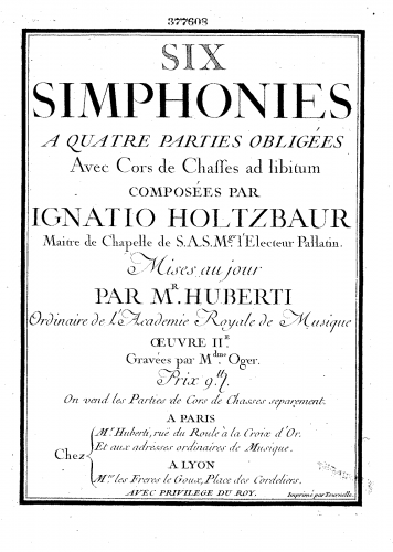 Holzbauer - 6 Symphonies