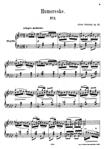 Grünfeld - Humoreske No. 2 - Score