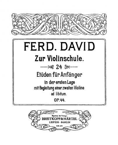 David - Zur Violinschule - Score