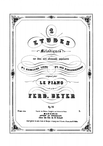 Beyer - 2 Etudes Mélodiques sur deux airs allemands populaires - Piano Score - Score