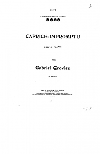 Grovlez - Caprice-impromptu - Score