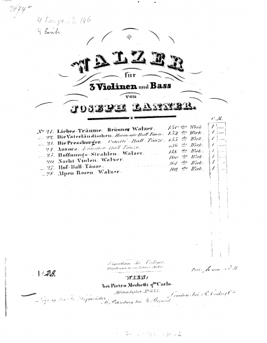 Lanner - Alpen Rosen, Op. 162