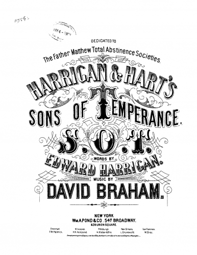 Braham - Sons of Temperance - Score