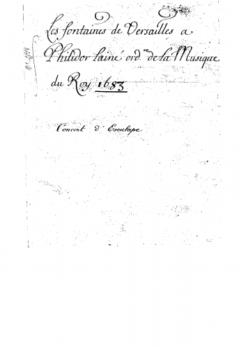 Lalande - Les fontaines de Versailles, S.133 - Scores and Parts - Score