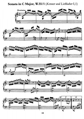 Bach - Sonata in C from 'Sechs Clavier-Sonaten für Kenner und Liebhaber, I' - Score
