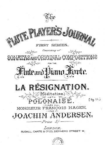 Andersen - La Resignation et Polonaise, Op. 22 - Score