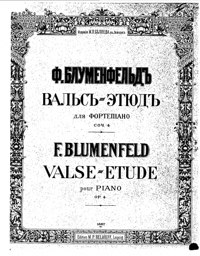 Blumenfeld - Waltz-Etude - Score
