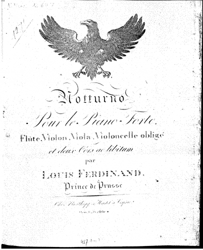 Louis Ferdinand - Notturno - Scores and Parts