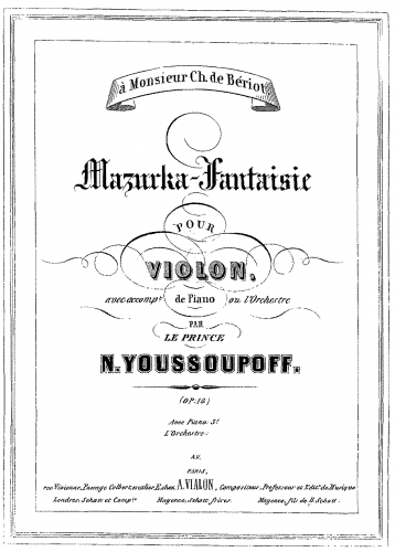 Yusupov - Mazurka-Fantaisie - Scores and Parts
